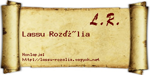 Lassu Rozália névjegykártya